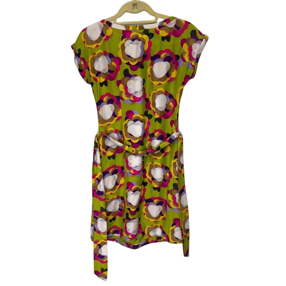 Boden Women's Floral Print 60's 70's Retro Silk Blend Dress Belted Size 2 - Picture 4 of 8